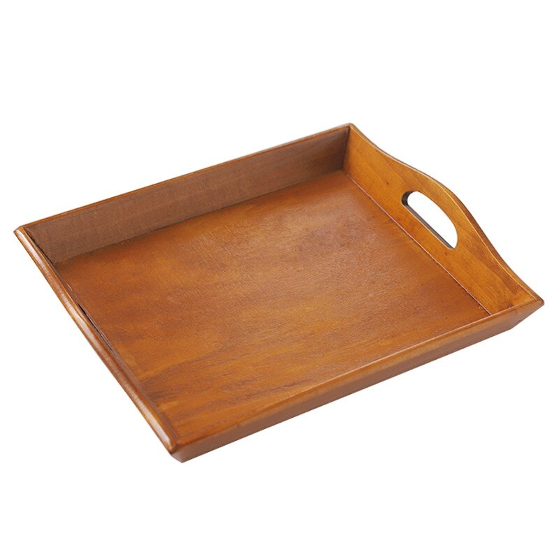 Bamboo Wooden Rectangular Tea Tray Solid Wood Tray Food Serving Tray Kung Fu Tea Cup Tray Wooden Hotel Dinner Plate Tableware - Provence Home Living Store