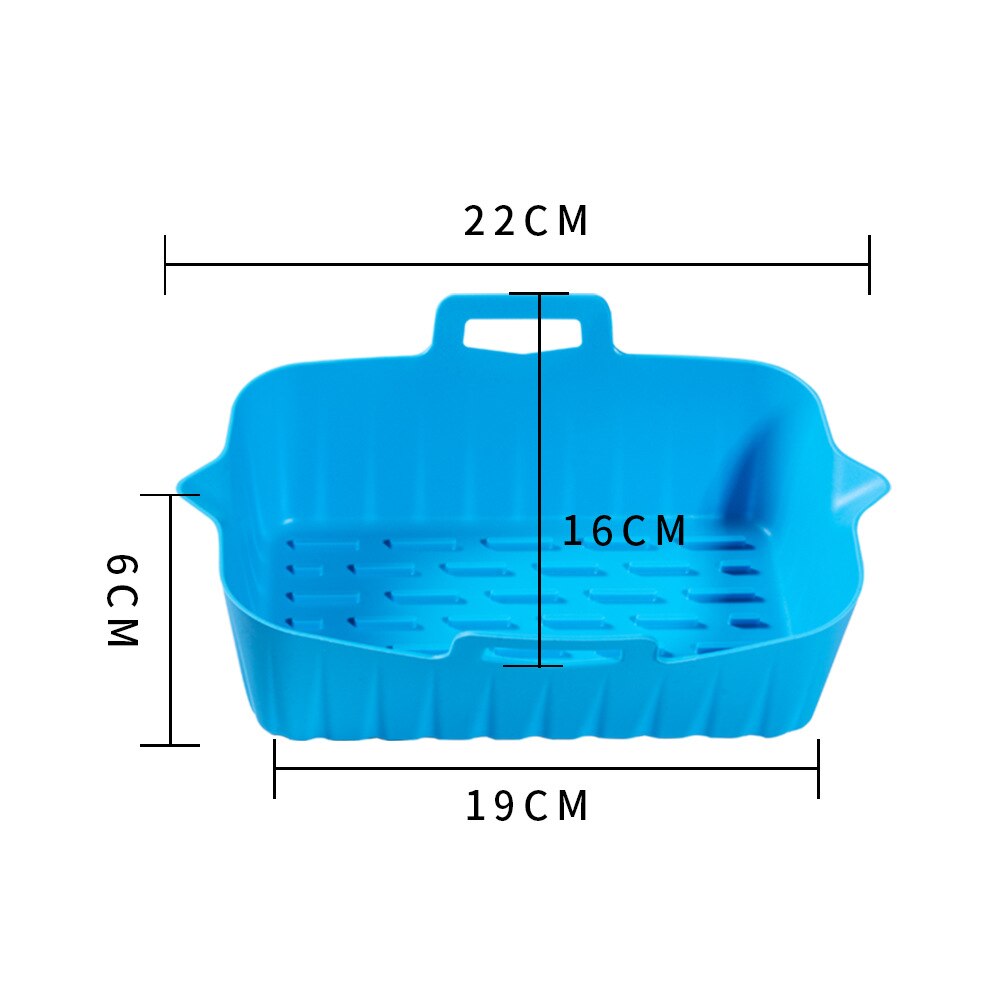 Air Fryer Oven Baking Tray Fried Chicken Basket Mat AirFryer Silicone Pot Rectangle Replacemen Grill Pan Kitchen Accessories - Provence Home Living Store