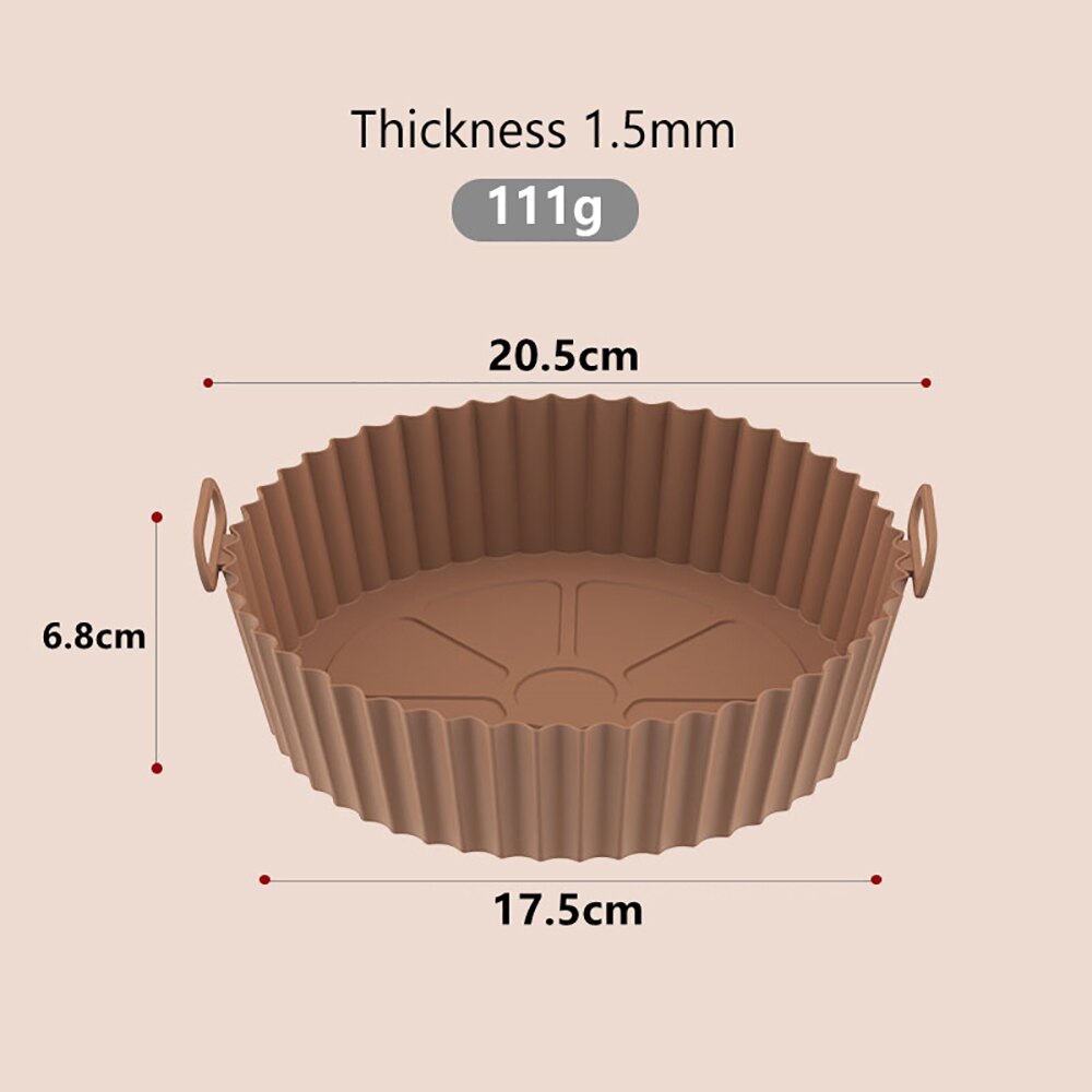 Reusable Airfryer Silicone Basket Pot Easy To Clean Oven Baking Tray Round Liner Pizza Plate Grill Pan Mat Air Fryer Accessories - Provence Home Living Store