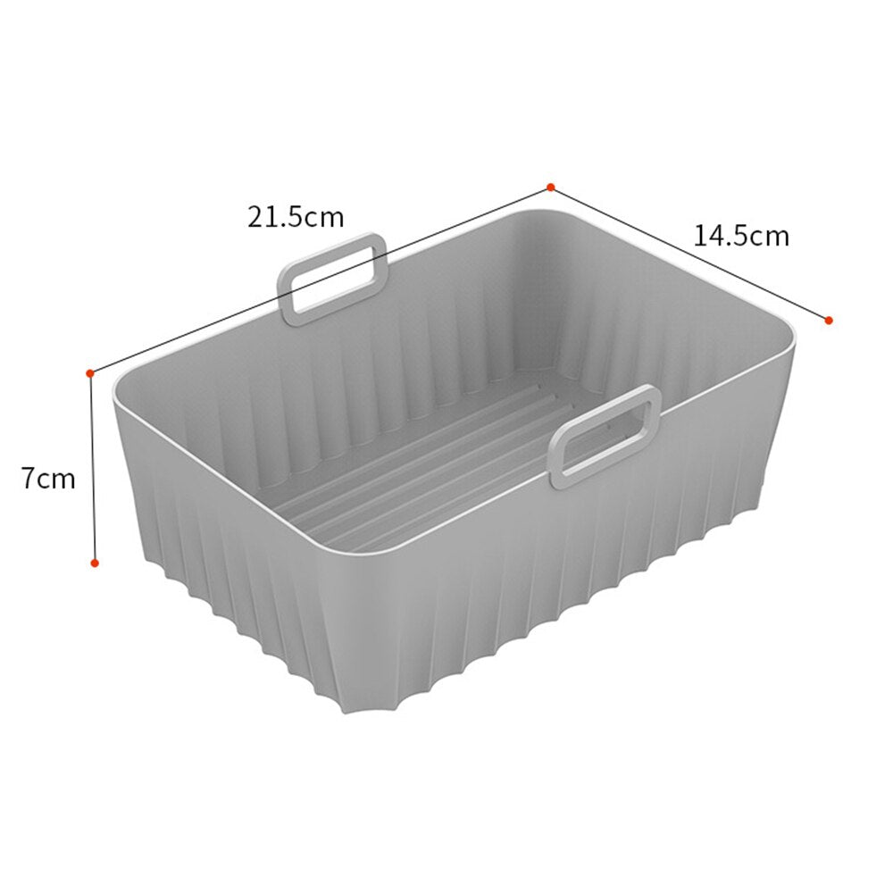 Rectangle Air Fryer Silicone Pot Mold Airfryer Oven Baking Tray Pizza Fried Chicken Basket Reusable Pan Liner Accessories - Provence Home Living Store