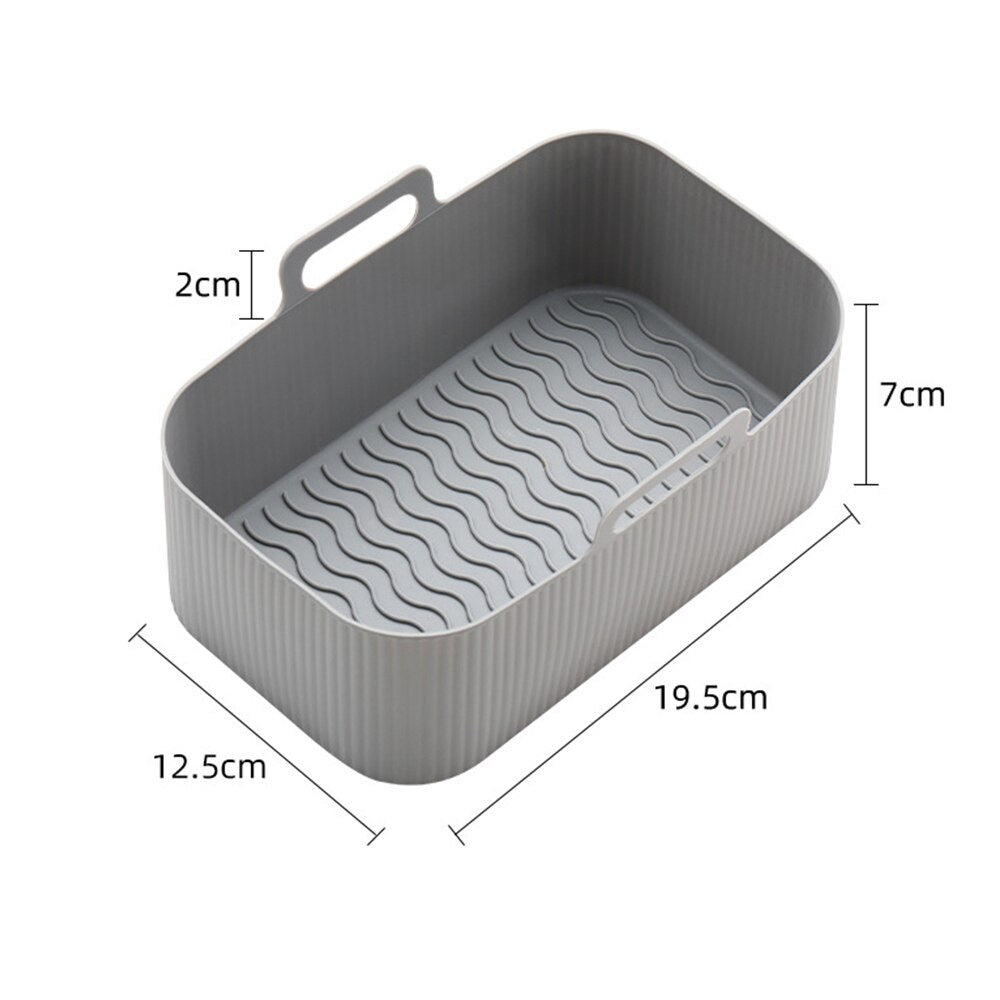 Airfryer Silicone Pot Rectangle Oven Air Fryer Silicone Baking Tray Mold Basket Reusable Liner Mat Pans Kitchen Accessories - Provence Home Living Store