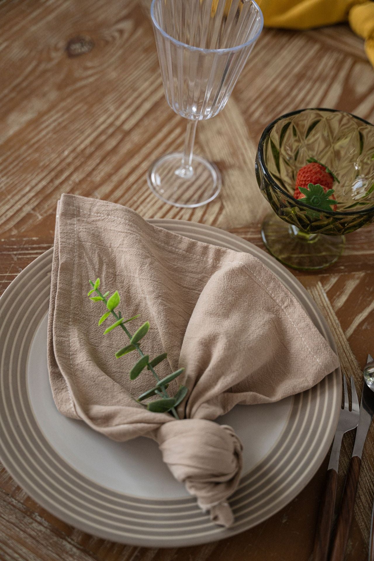 4PCS 40X40CM Plain Washed Cotton Large Napkin Nordic Table Mat Tabletop Food Coffee Decor Kitchen Cloths House Warming Gift - Provence Home Living Store