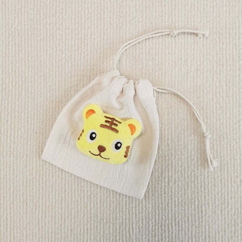 INS Bear Mini Muslin Drawstring Storage Bag Kids Coin Purse Pocket Wireless Earphone Organizer Pouch Travel Make Up Cosmetic Bag - Provence Home Living Store