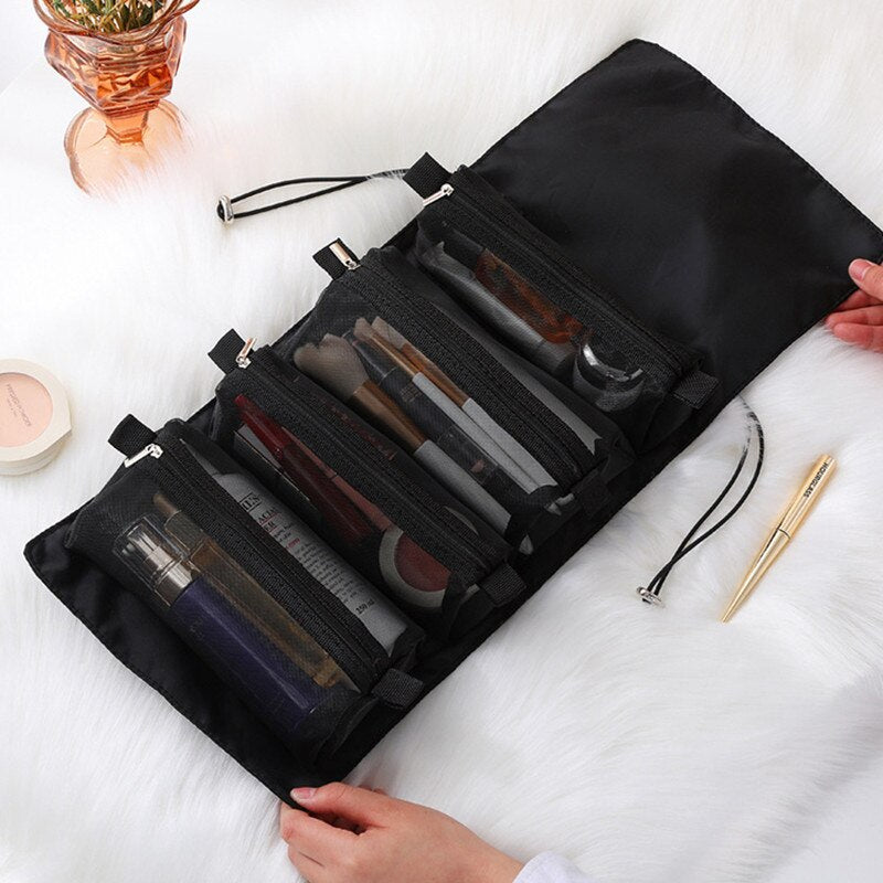 4-in-1 Detachable Cosmetic Bag Large Capacity Portable Storage Bag Foldable Travel Toiletry Bags Women Make Up Organizer Pouch - Provence Home Living Store