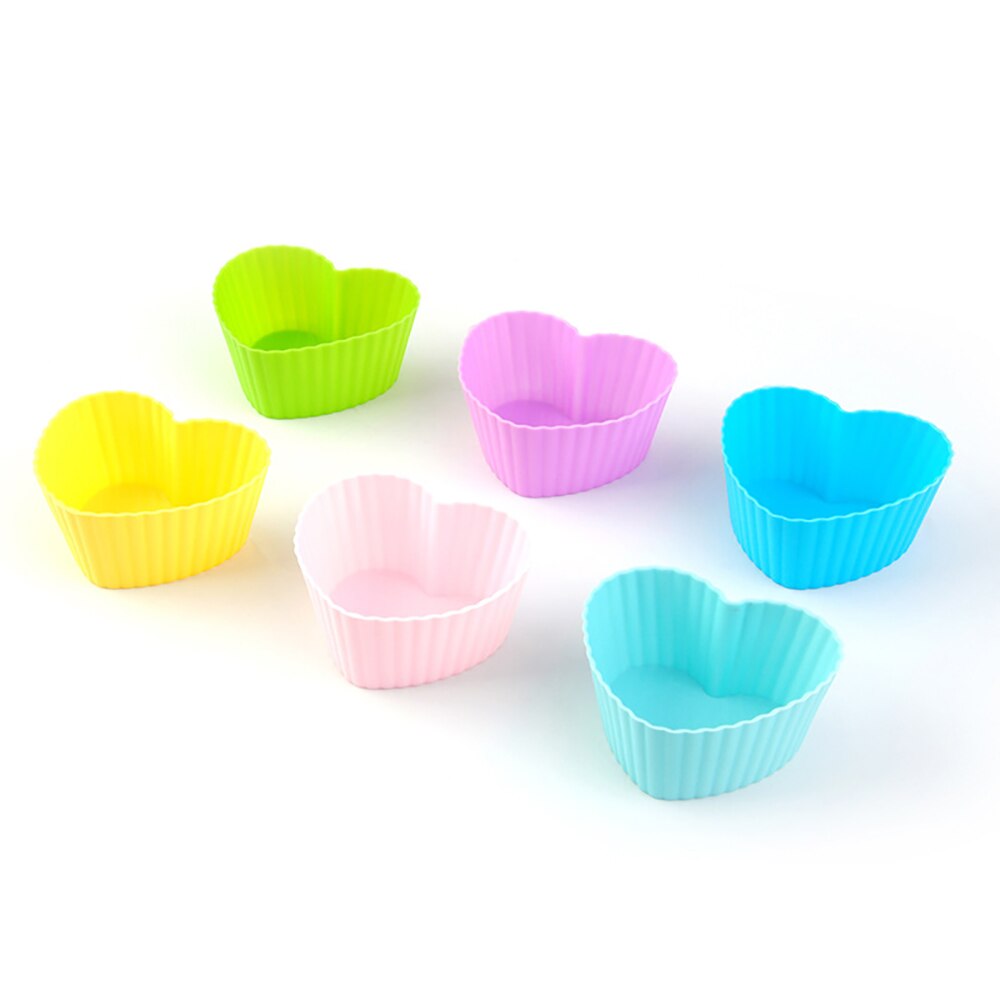 6pcs/set Silicone Cake Mold Round Muffin Cupcake Baking Molds Reusable DIY Cake Decorating Tools Kitchen Cooking Bakeware Maker - Provence Home Living Store