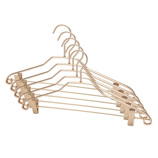 5pcs Coat Hanger with Anti-slip Clips For Pants Trousers Clothing Display Rack Drying Hangers Wardrobe Storage Hangers Organizer - Provence Home Living Store