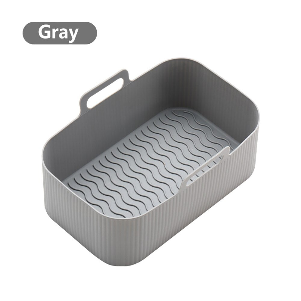 Airfryer Silicone Pot Rectangle Oven Air Fryer Silicone Baking Tray Mold Basket Reusable Liner Mat Pans Kitchen Accessories - Provence Home Living Store