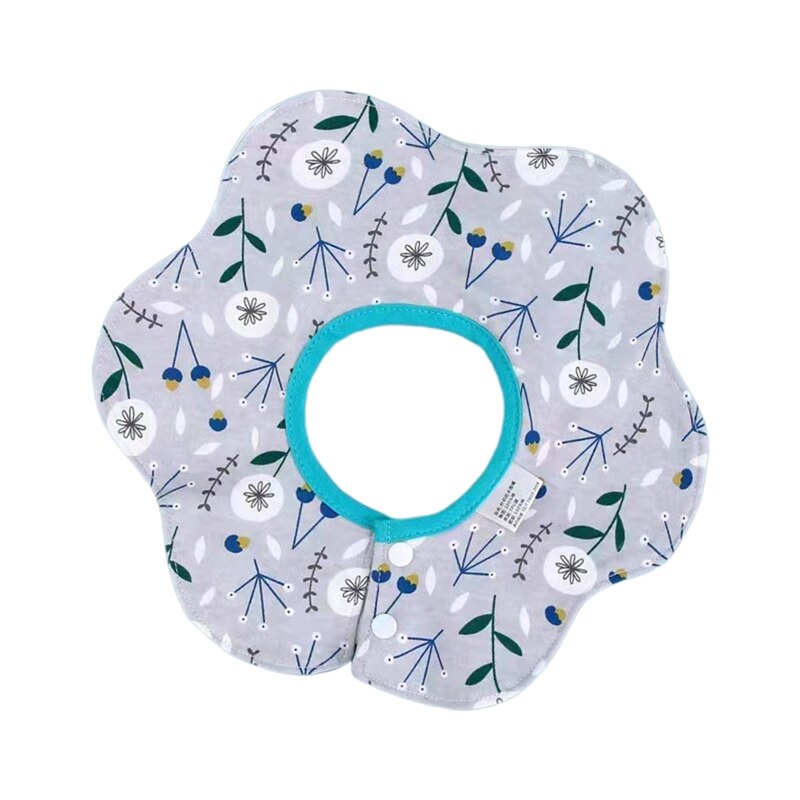 360 Degree Rotation Newborn Burp Cloth Solid Color Baby Flower Shape Feeding Bib Pure Cotton Adjustable Saliva Towel Apron Bibs - Provence Home Living Store