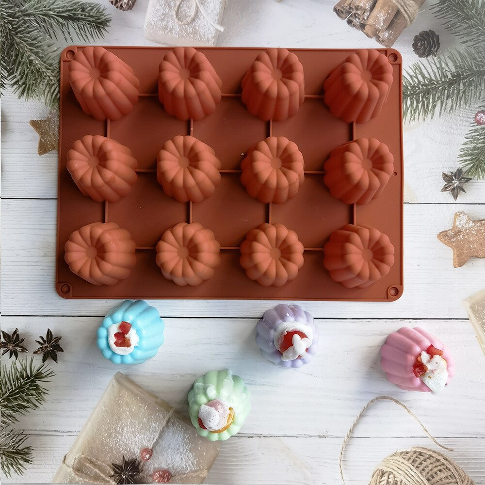 12 Holes Silicone Cake Mold Muffin Cupcake Baking Tray 3D Pudding Mousse Decorating Mold DIY Baking Kitchen Accessories - Provence Home Living Store