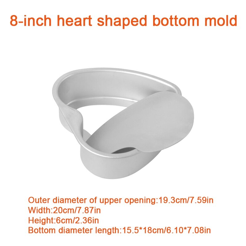 4/6/8/10 Inch Heart Shaped Cake Pan Removable Bottom Aluminum Alloy Chocolate Cake Pan Silver Tin Baking Mold Kitchen Bakeware - Provence Home Living Store