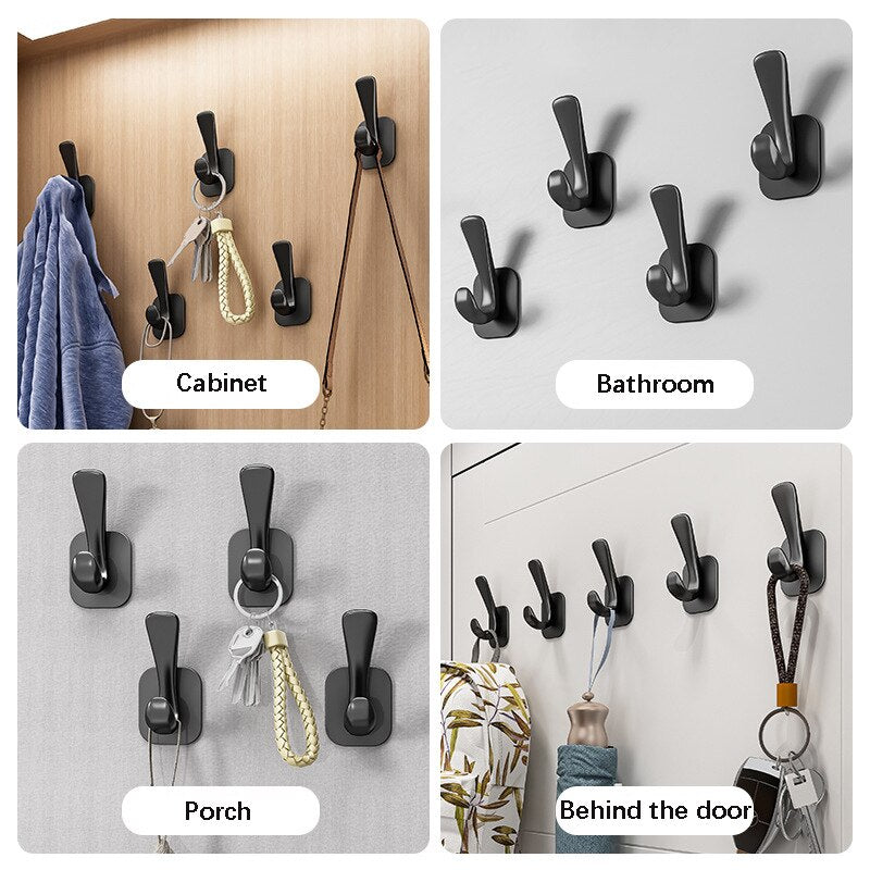 Multi-purpose Wall Hook Door Keys Cloth Coat Hook Bathroom Towel Robe Hanger Hook Handbag Hook Adhesive Home Storage Hook - Provence Home Living Store