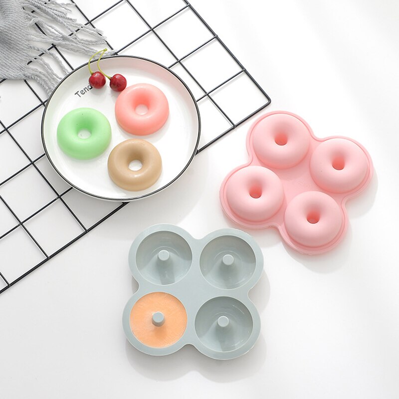 4 Holes Donuts Mold 3D Silicone Doughnut Molds Non Stick Bagel Pan Pastry Chocolate Muffins Cake Maker Kitchen Accessories Tool - Provence Home Living Store