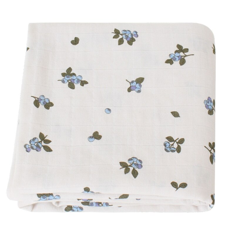 Pure Cotton Newborn Muslin Swaddle Blanket  Flower Print Baby Blanket Double Layers Super Soft Kids Swaddle Wrap Quilt Bedding - Provence Home Living Store