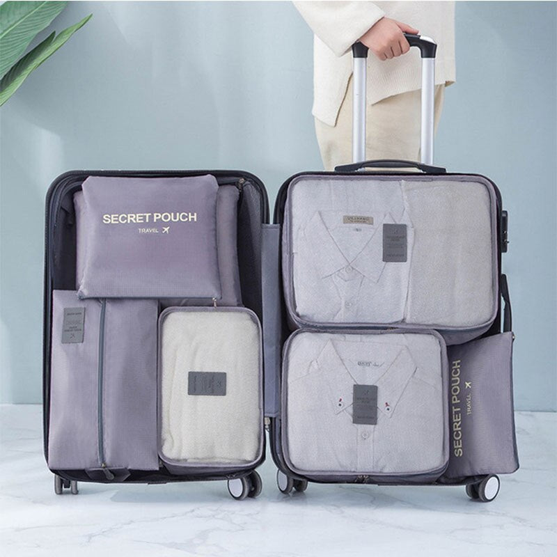 7PCS Protable Travel Storage Bag Set Large Capacity Suitcase Packing Storage Cases Luggage Organizer Clothes Shoes Tidy Pouch - Provence Home Living Store