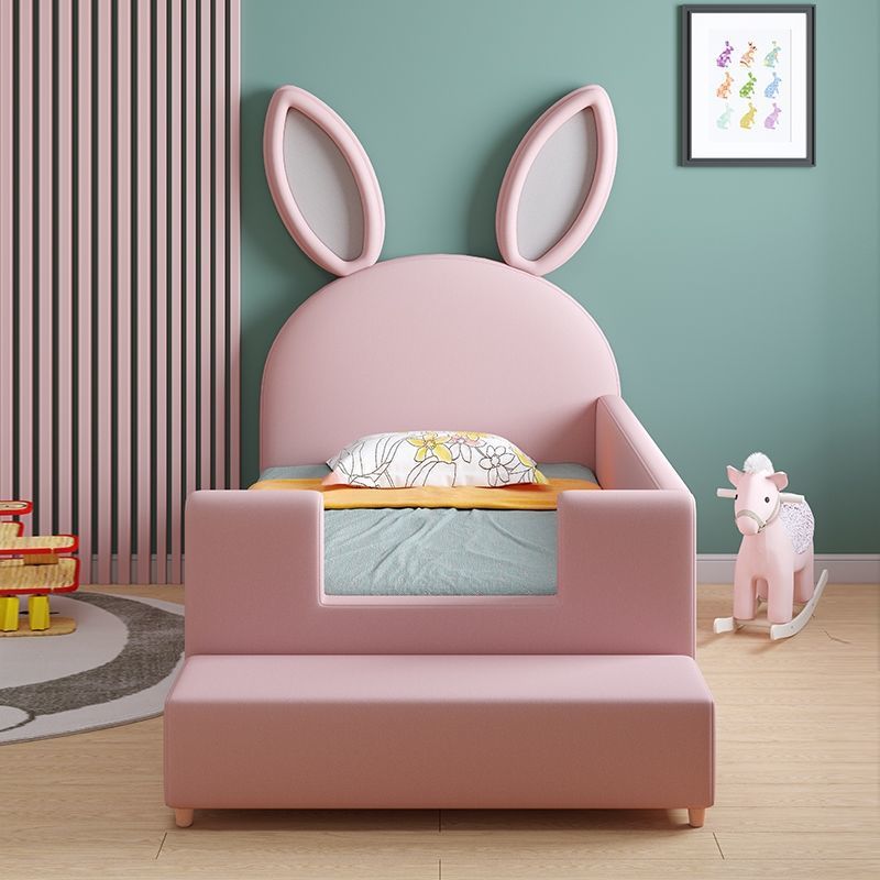 Little Rabbit Children&#39;s Bed Solid Wood Splice Bed with Wide Edge Bed Room Bed Princess Bed with Guardrail Single Bed - Provence Home Living Store