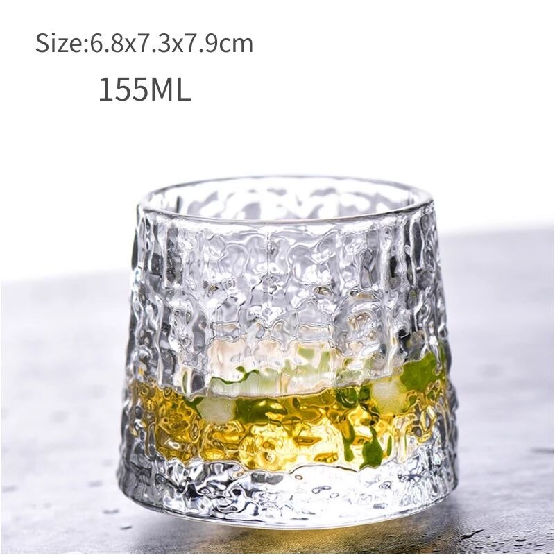 Whiskey Glass Creative Rotating Wine Glass Crystal Tumbler Beer Drinkware Old Fashioned Rocks Glasses Brandy Wine Cup - Provence Home Living Store