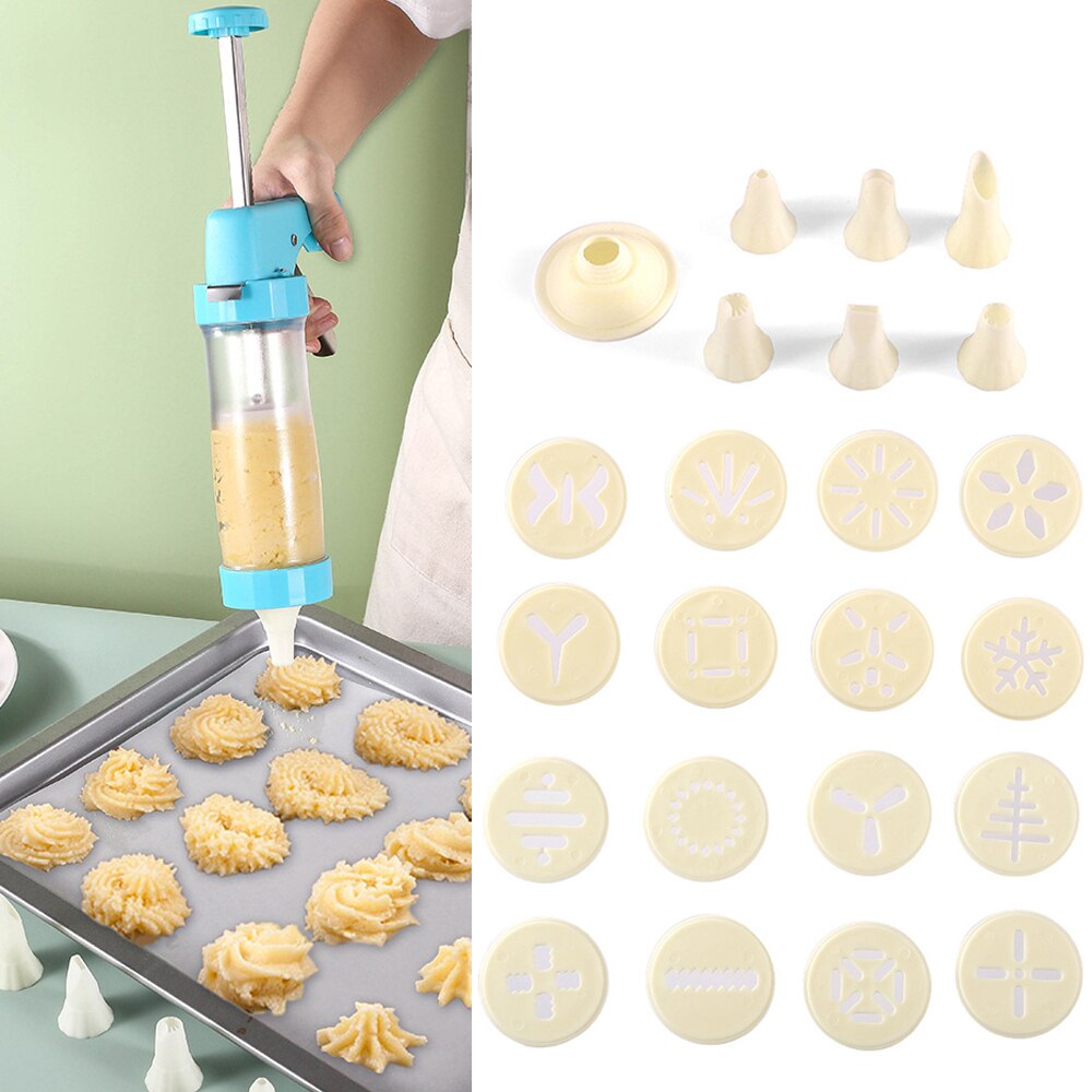 22Pcs Nozzle Cookie Press Kit Cookie Cutter Mold Gun DIY Pastry Syringe Cookie Making Biscuit Maker Baking Tools Accessories - Provence Home Living Store