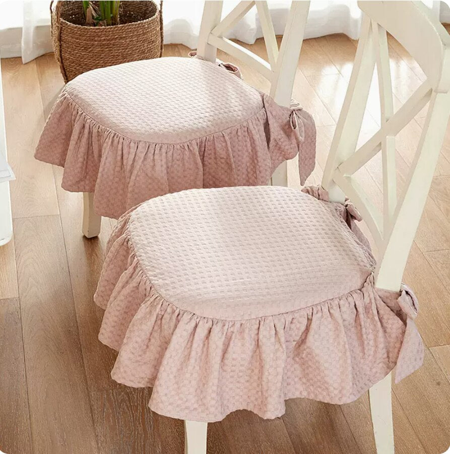 1 piece Sweet princess frill cotton chair cushion seat mat dinning chair mat office chair cushions home decor handmade chair mat - Provence Home Living Store