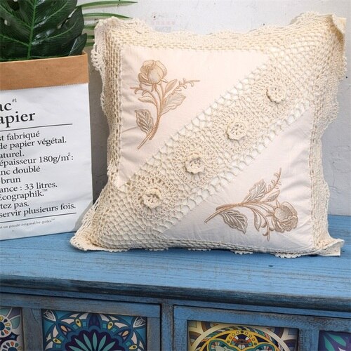 Big sale European pillow covers decorative Rustic couch cushion cover Handmade cotton pillow cover sofa throw pillows - Provence Home Living Store