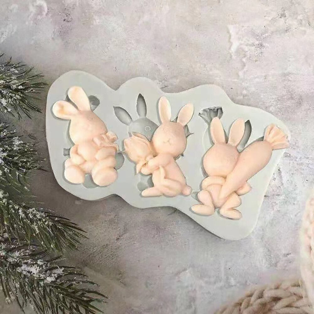 Easter Rabbit Egg Fondant Silicone Mold Carrot Cake Decorating Tools Chocolate Cookies Baking Mould Egg DIY Clay Baking Mold - Provence Home Living Store