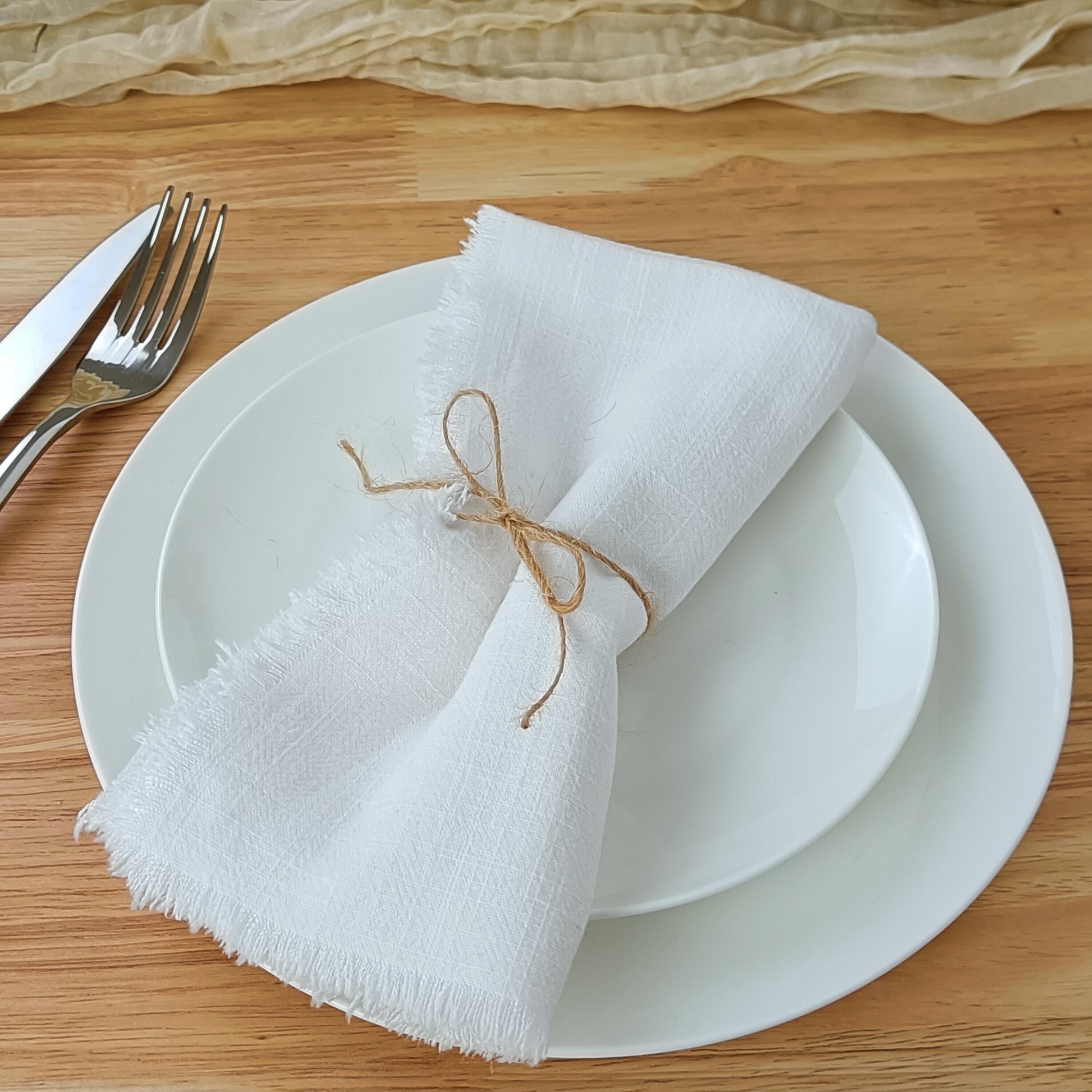 Bridal Shower Tassel Linen Cotton Cloth Napkins,for Dinners Parties Decoration Christmas Table Personalized Wedding Event Design - Provence Home Living Store