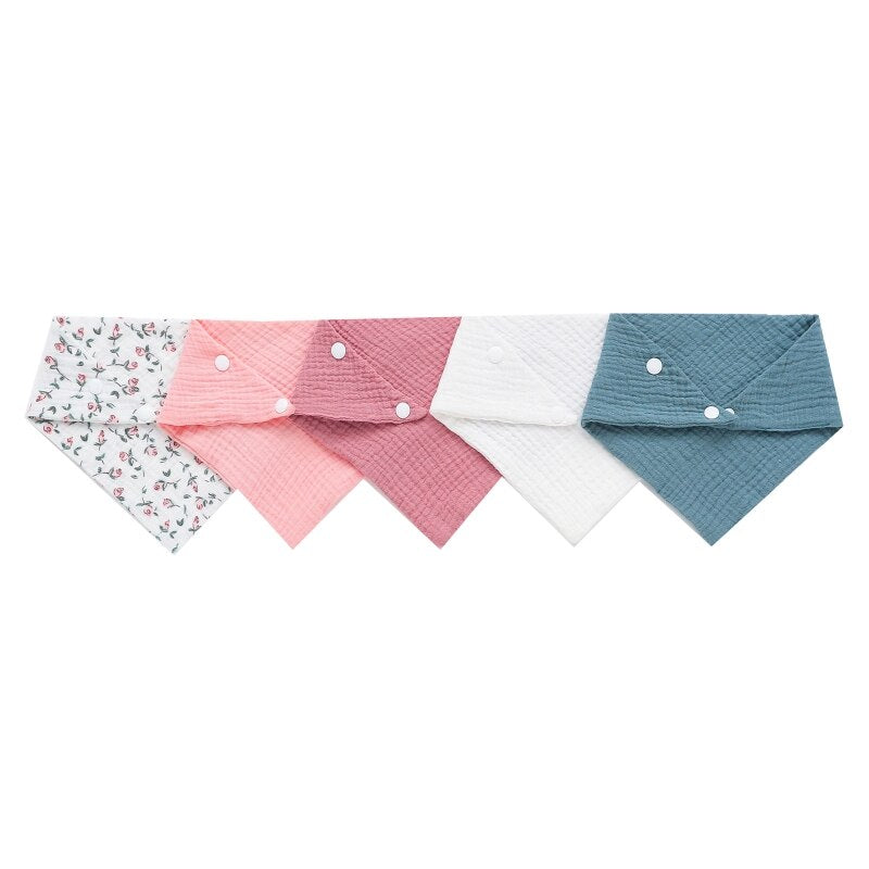 5 Pcs/set Soft Cotton Baby Face Towel Bath Towel Absorbent Gauze Newborn Burp Cloths Kids Washcloth Handkerchief Feeding Towel - Provence Home Living Store