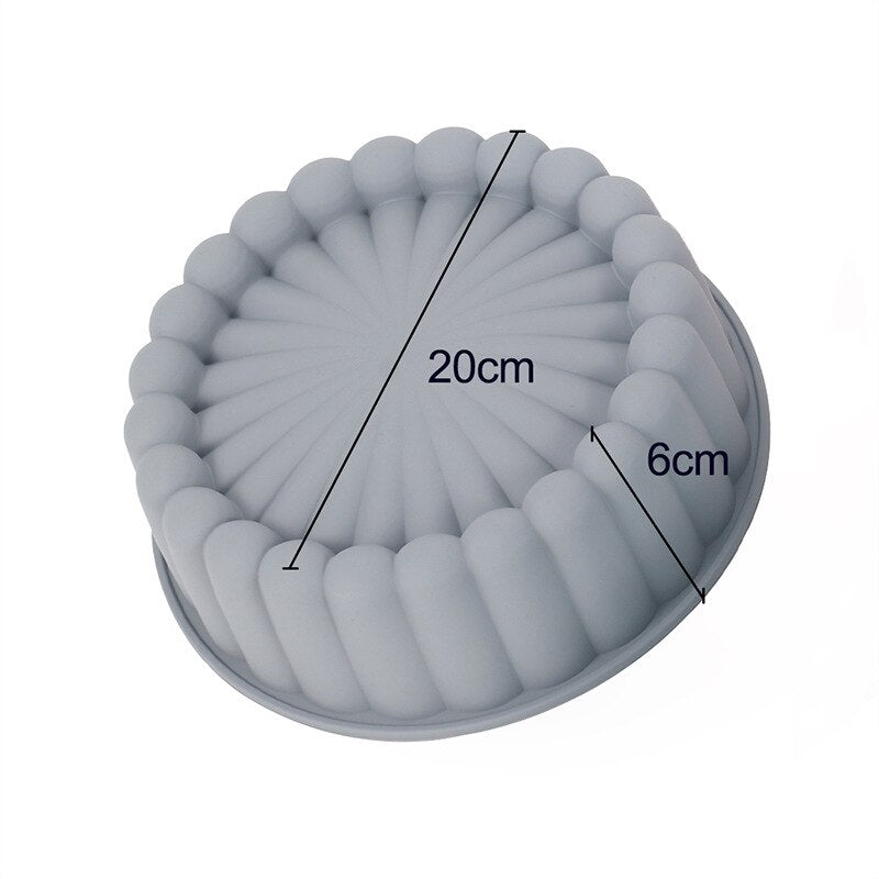 8 inch Silicone Round Pan Charlotte Cakes Baking Tray Sponge Flan Mold Strawberry Shortcake Baking Pan Kitchen Silicone Moulds - Provence Home Living Store