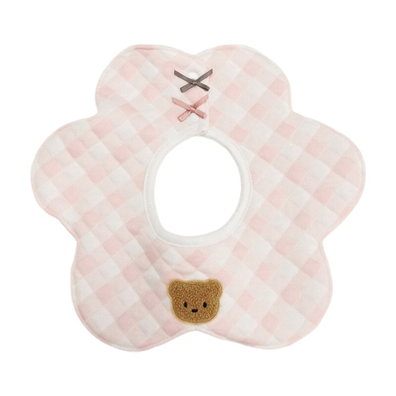 360 Degree Rotation Newborn Burp Cloth Solid Color Baby Flower Shape Feeding Bib Pure Cotton Adjustable Saliva Towel Apron Bibs - Provence Home Living Store