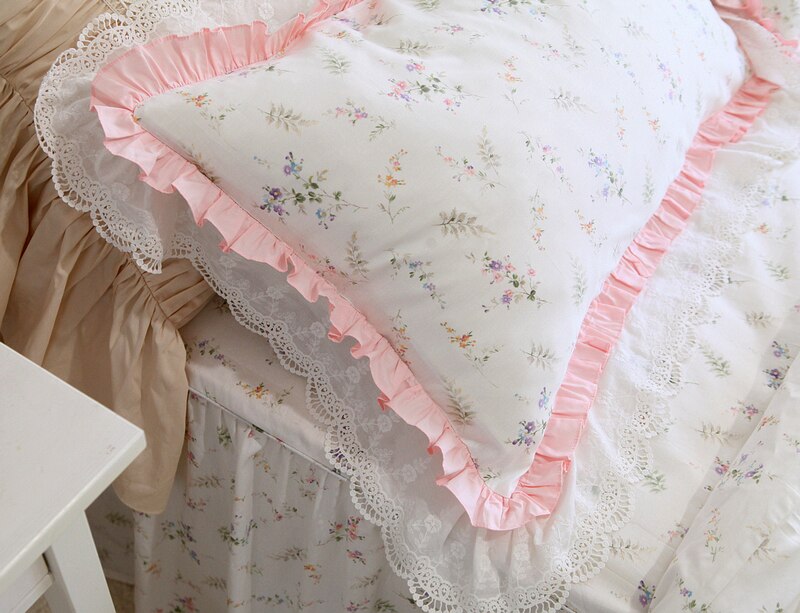 NEW 1 piece Princess pillow case Ruffle Lace pillowcase Cotton Wedding fall decorations Bedding Pillowcases pillow cover sale - Provence Home Living Store