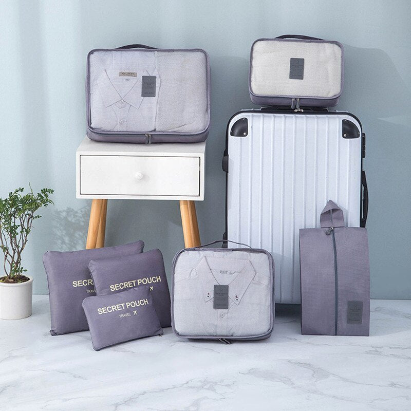 7PCS Protable Travel Storage Bag Set Large Capacity Suitcase Packing Storage Cases Luggage Organizer Clothes Shoes Tidy Pouch - Provence Home Living Store