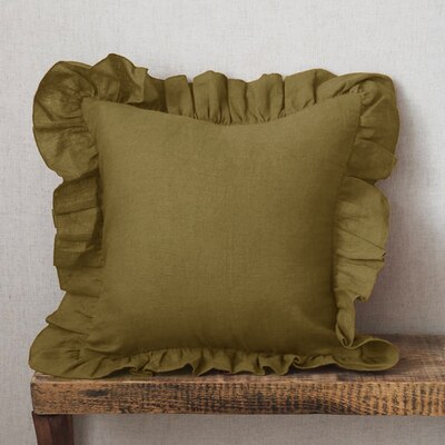 100% Pure Linen Ruffle Throw Pillowcases,Soft Comfortable Cushion Cover,Home Decor Sofa Pillows Cover,Living Room Couch Ornament - Provence Home Living Store