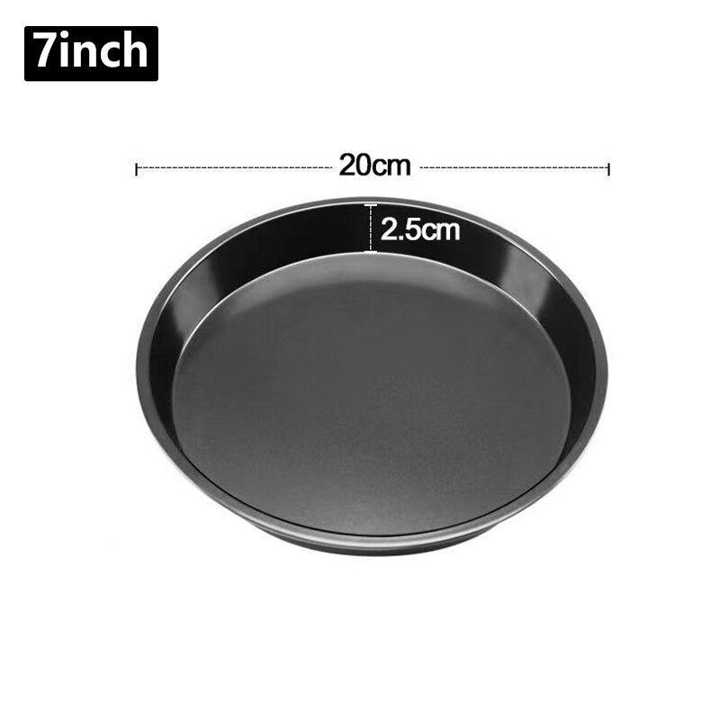 Nonstick Carbon Steel Pizza Crisper Trays Baking Pan Round Deep Dish Plate Bakewave Mould for Air Fryer Oven Kitchen Tools - Provence Home Living Store