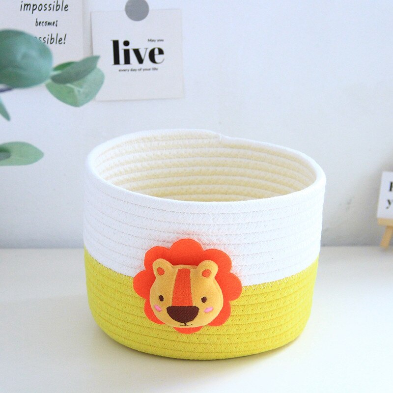 Nordic Woven Cotton Rope Storage Basket Desktop Storage Box For Jewelry Cosmetics Snacks Sundries Keys Kids Toys Organizer Bins - Provence Home Living Store