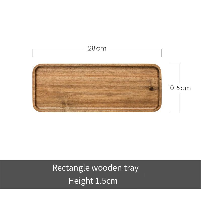 Wooden Small Serving Tray Square Coffee CupTrays Table Plate Breakfast Bread Plate Food Storage Dish for Hotel Home Decortion - Provence Home Living Store