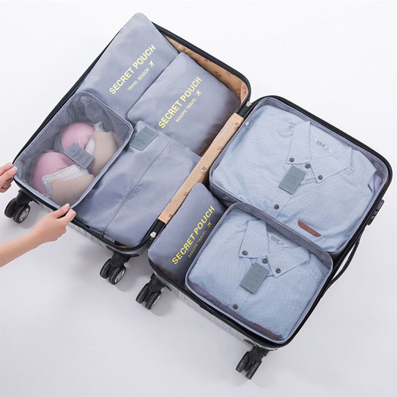 7PCS Protable Travel Storage Bag Set Large Capacity Suitcase Packing Storage Cases Luggage Organizer Clothes Shoes Tidy Pouch - Provence Home Living Store