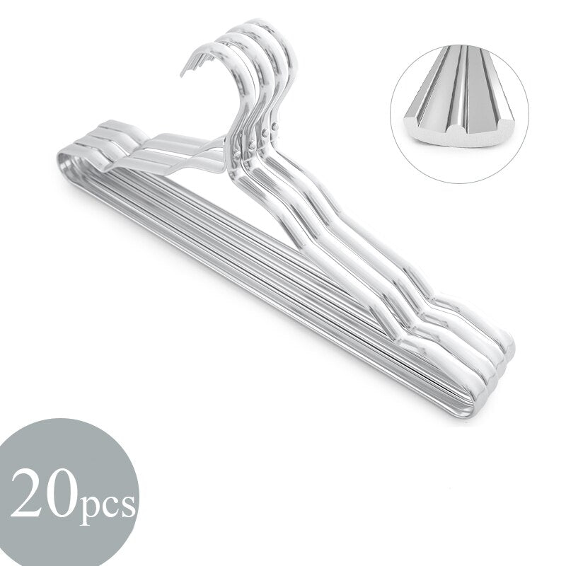 20pcs Hangers for Clothes Anti-slip Seamless Drying Rack Aluminium Alloy Hangers Wardrobe Space Saver Clothing Organizer Rack - Provence Home Living Store