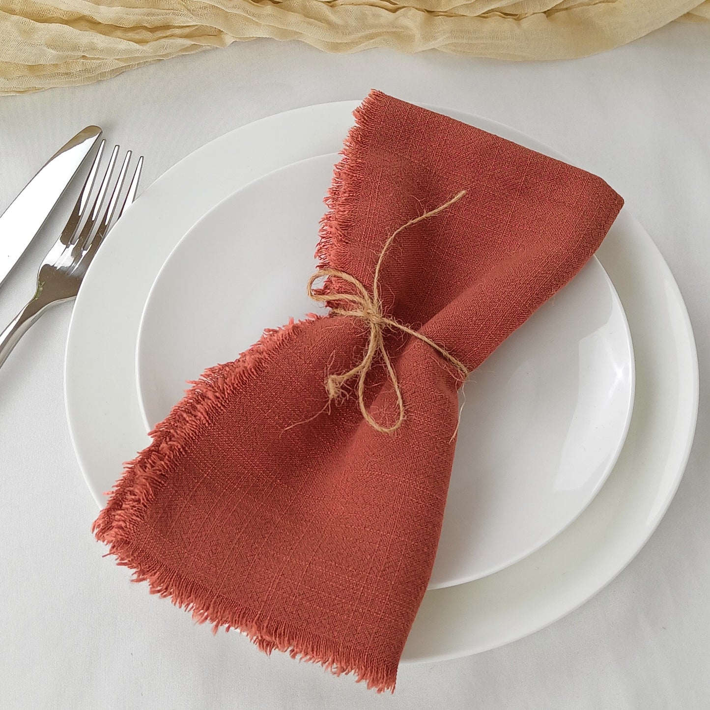 Bridal Shower Tassel Linen Cotton Cloth Napkins,for Dinners Parties Decoration Christmas Table Personalized Wedding Event Design - Provence Home Living Store