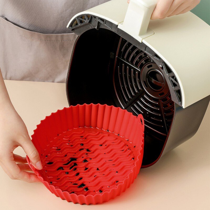 7.5/8.5 inch Air Fryers Oven Baking Tray Fried Chicken Basket Mat AirFryer Silicone Pot Round Replacemen Grill Pan Accessories - Provence Home Living Store