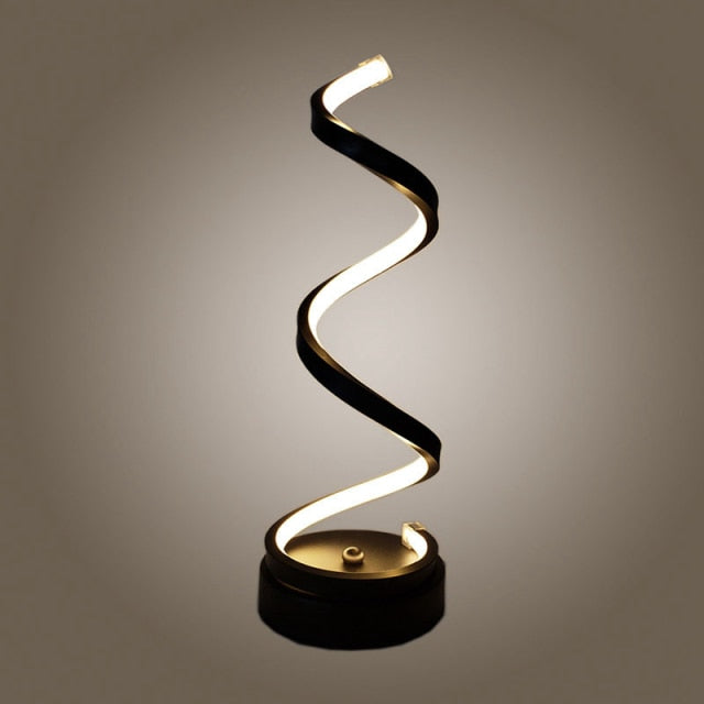 LED Spiral Table Lamp Curved Desk Bedside Lamp - Provence Home Living Store