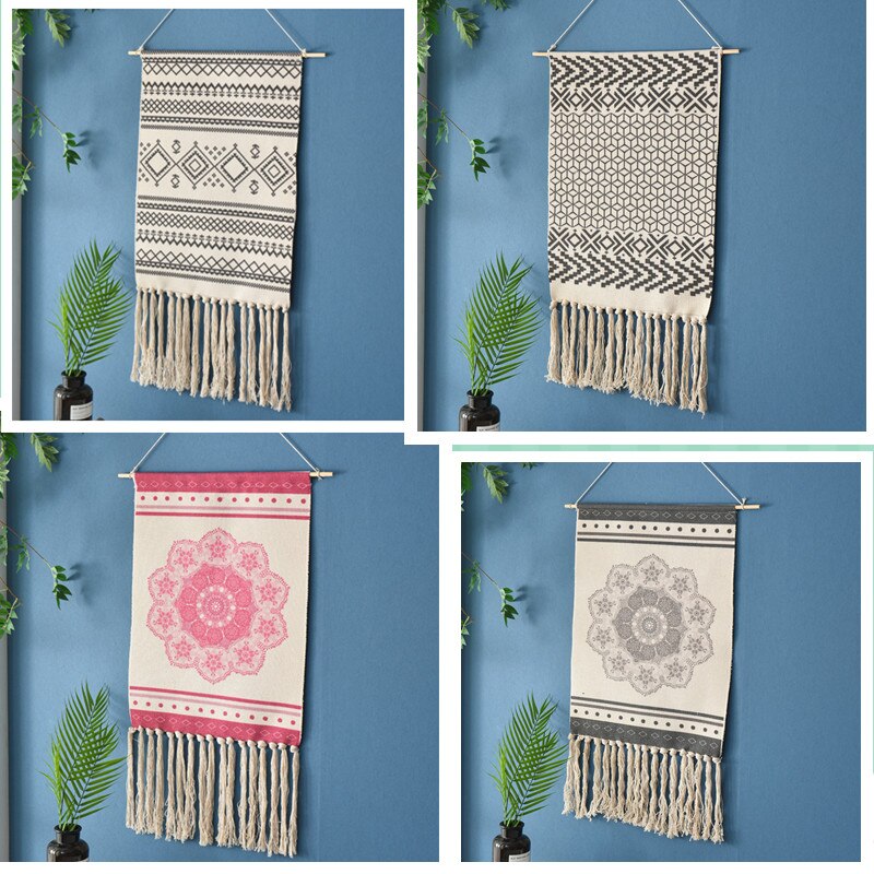 Woven Wedding Hanging Backdrop Geometric Tapestry - Provence Home Living Store