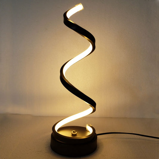 LED Spiral Table Lamp Curved Desk Bedside Lamp - Provence Home Living Store