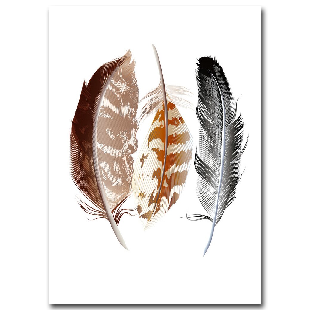 Watercolor Feathers Abstract Poster Canvas - Provence Home Living Store