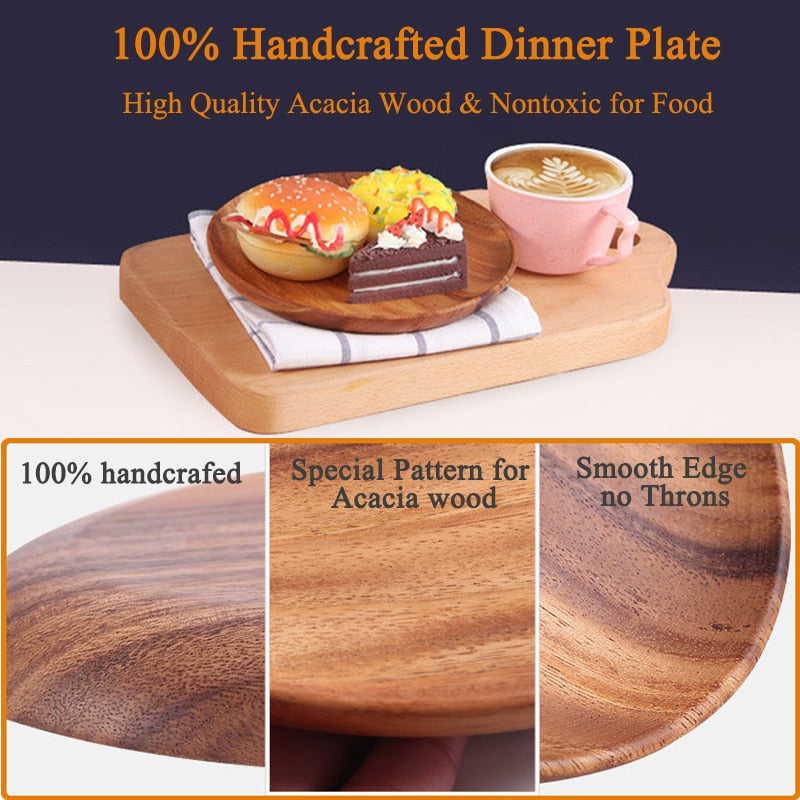 Solid Wood Round Plate - Provence Home Living Store