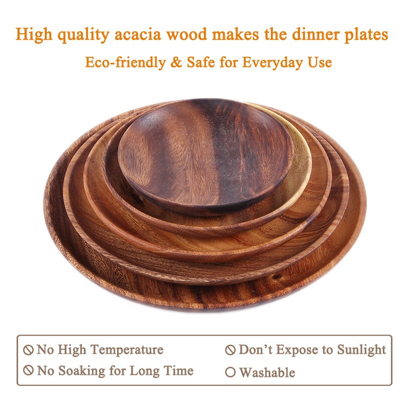 Solid Wood Round Plate - Provence Home Living Store