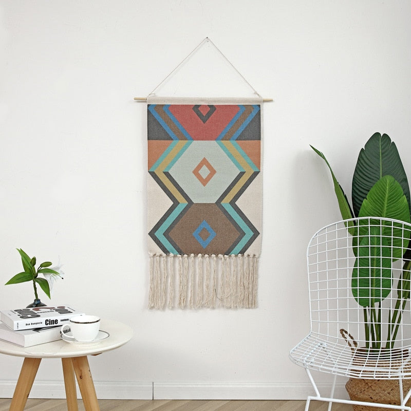 Woven Wedding Hanging Backdrop Geometric Tapestry - Provence Home Living Store