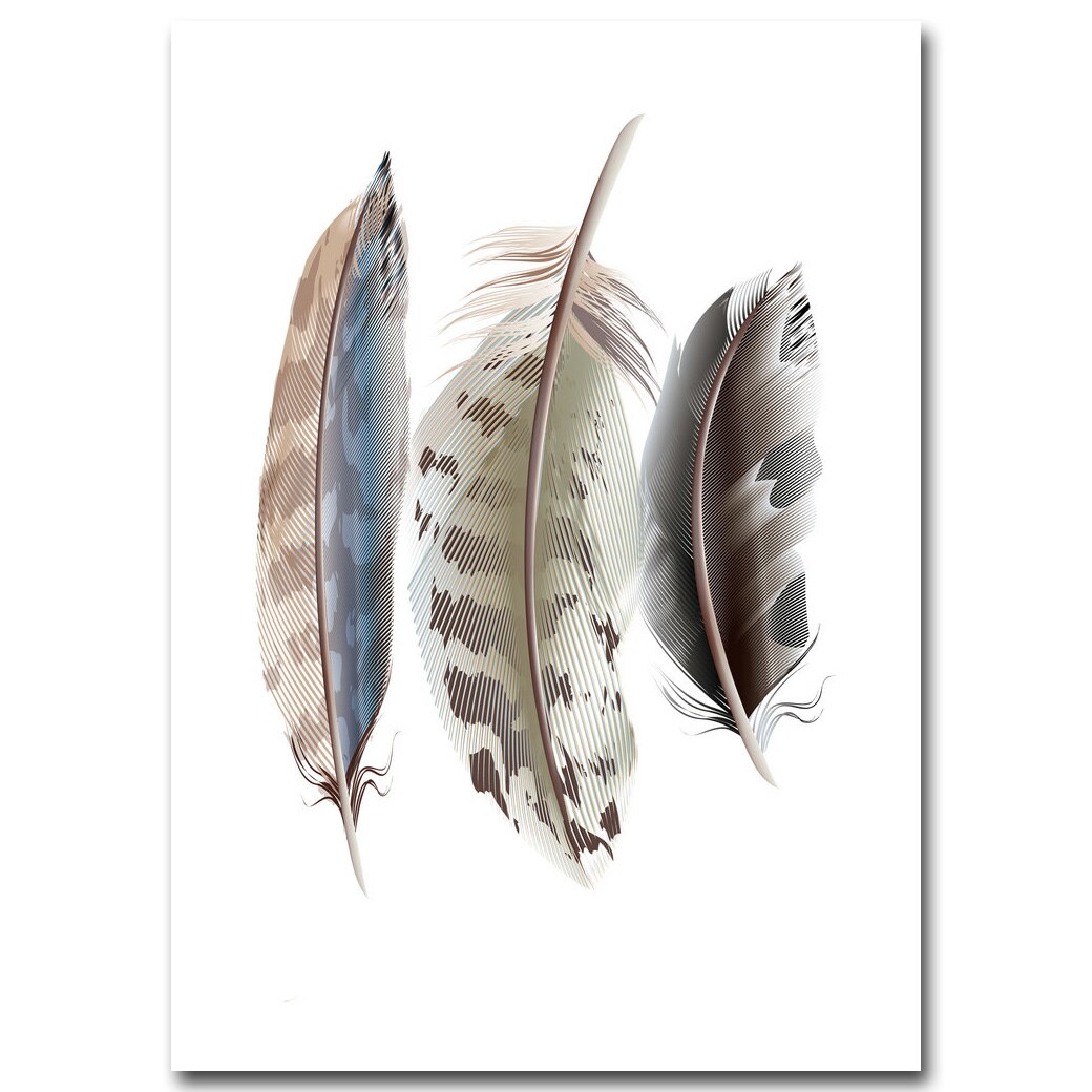 Watercolor Feathers Abstract Poster Canvas - Provence Home Living Store