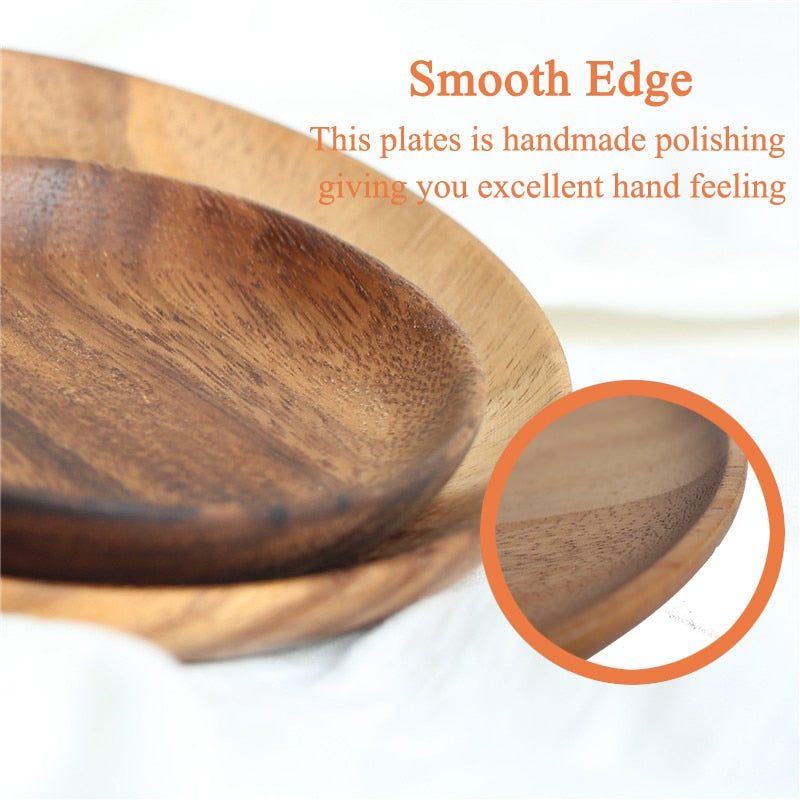 Solid Wood Round Plate - Provence Home Living Store