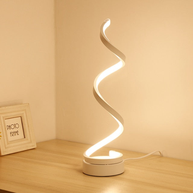 LED Spiral Table Lamp Curved Desk Bedside Lamp - Provence Home Living Store