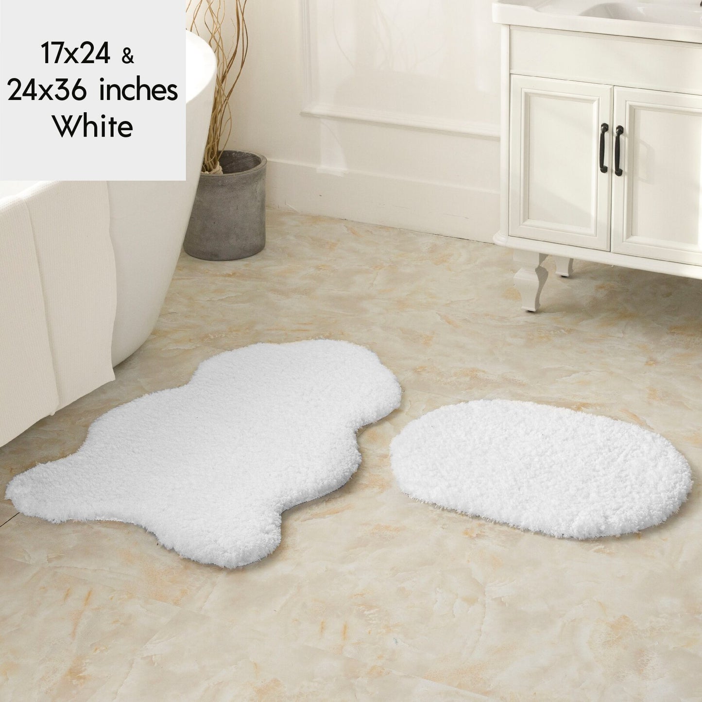 Ashler Bathroom Rug Non Slip Microfiber Bath Area Rugs, 2 Sets Water Absorbing Mat Ultra Soft Shower Rugs, Plush Runner Machine - Provence Home Living Store