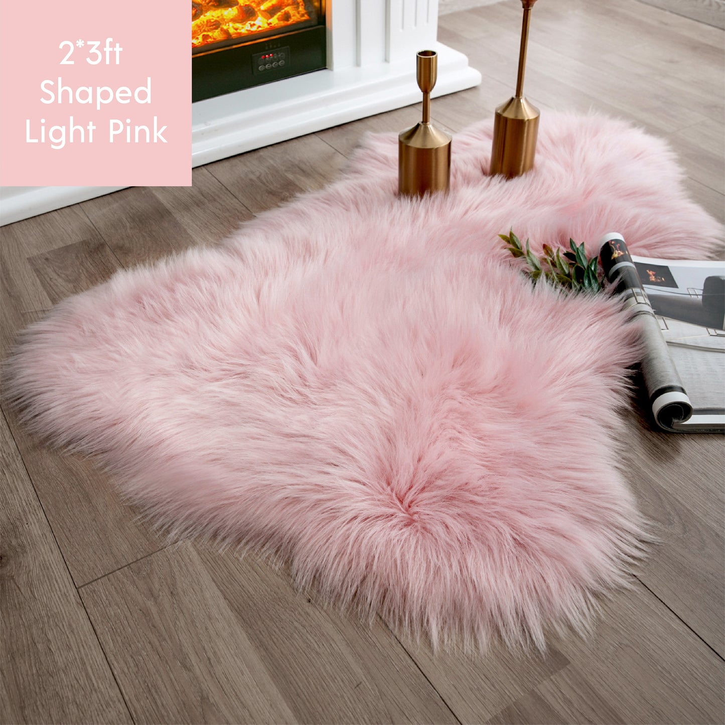 Ashler HOME DECO Ultra Soft Shaped Faux Sheepskin Fur Rug White Fluffy Area Rug Shag Rug Carpets for Bedroom Living Room - Provence Home Living Store